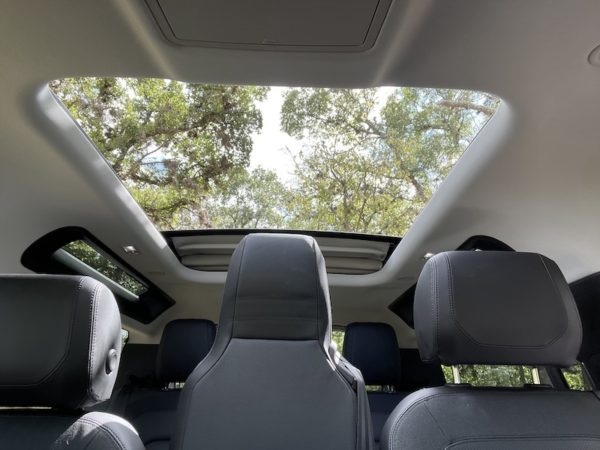 The Fabric Sun Roof Fully Open; With The Safari Windows Along The Roofline The Land Rover Defender 90