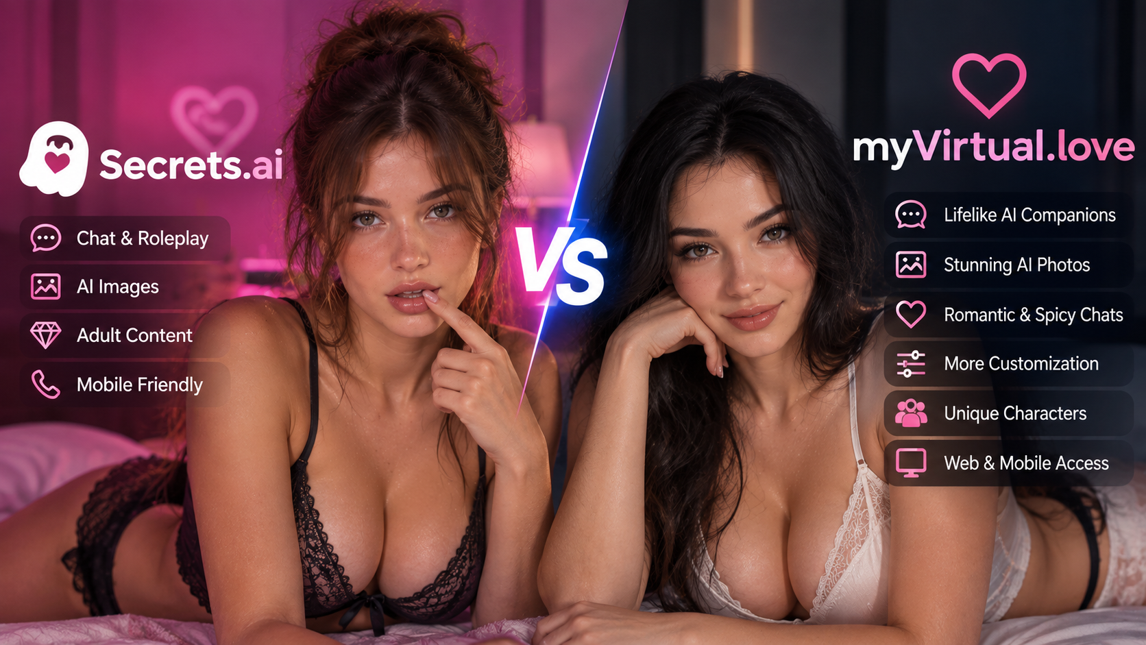 Secrets.ai vs myVirtual.love: Character Setup, Memory and Pricing