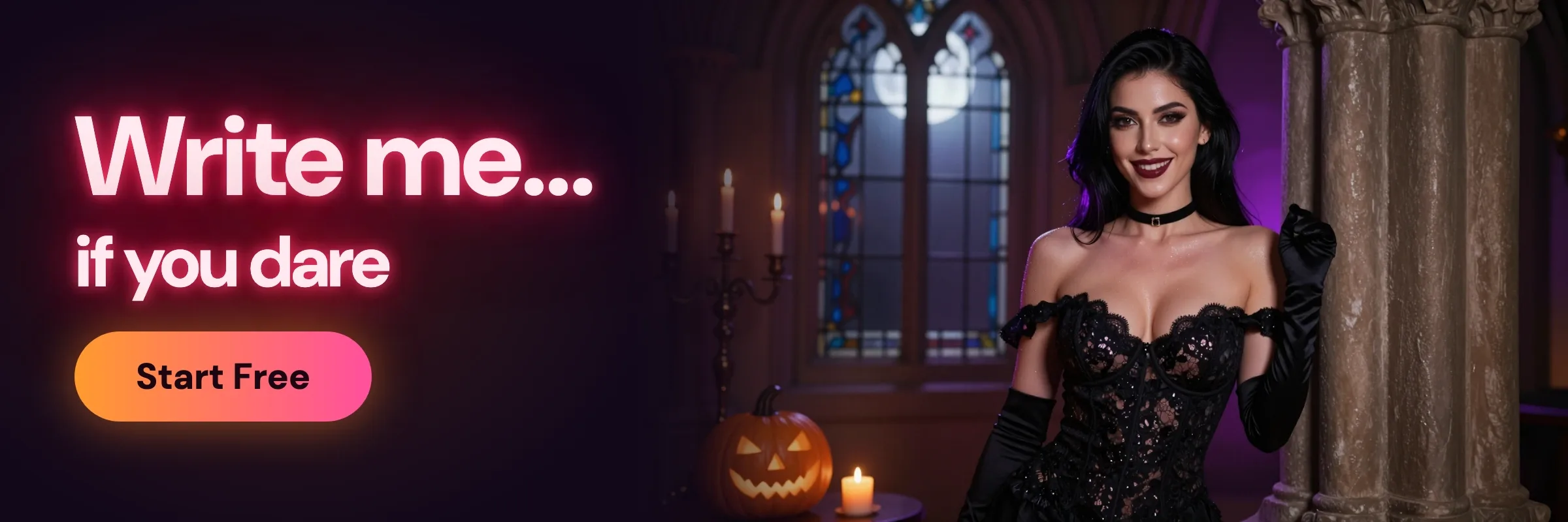 Write me if you dare: a vampire in a candlelit hall