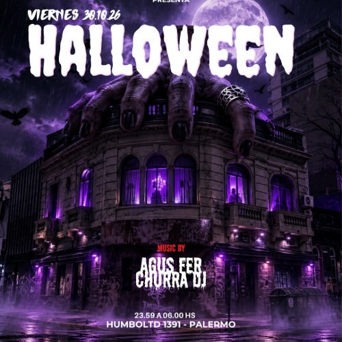 Afiche de Halloween 30.10 Agus Fer Churra