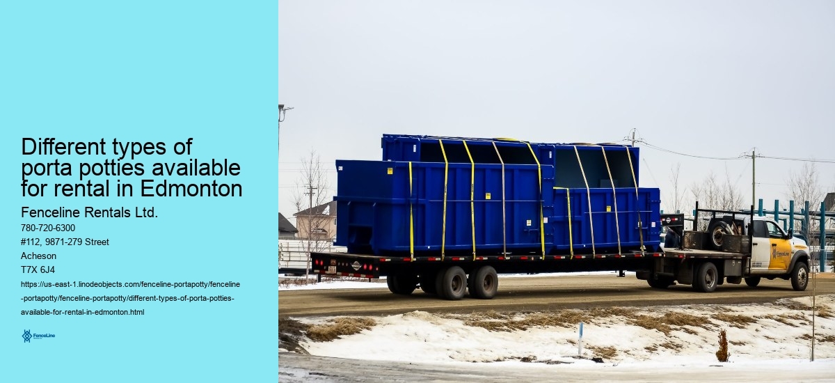 Different types of porta potties available for rental in Edmonton