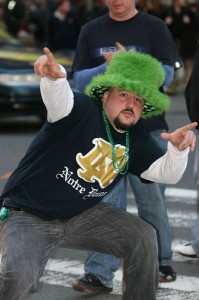 What are the chances this guy ever attended a class at Notre Dame?  Probably none, but hey, he's 30% Irish!