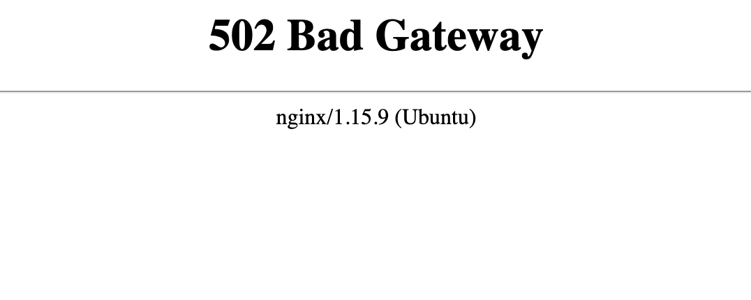 NGINX Bad Gateway
