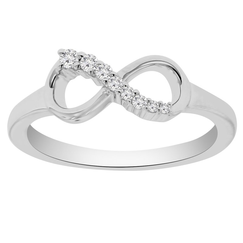 1/10ct tw Diamond Infinity Ring in Sterling Silver Ramsey's Diamond