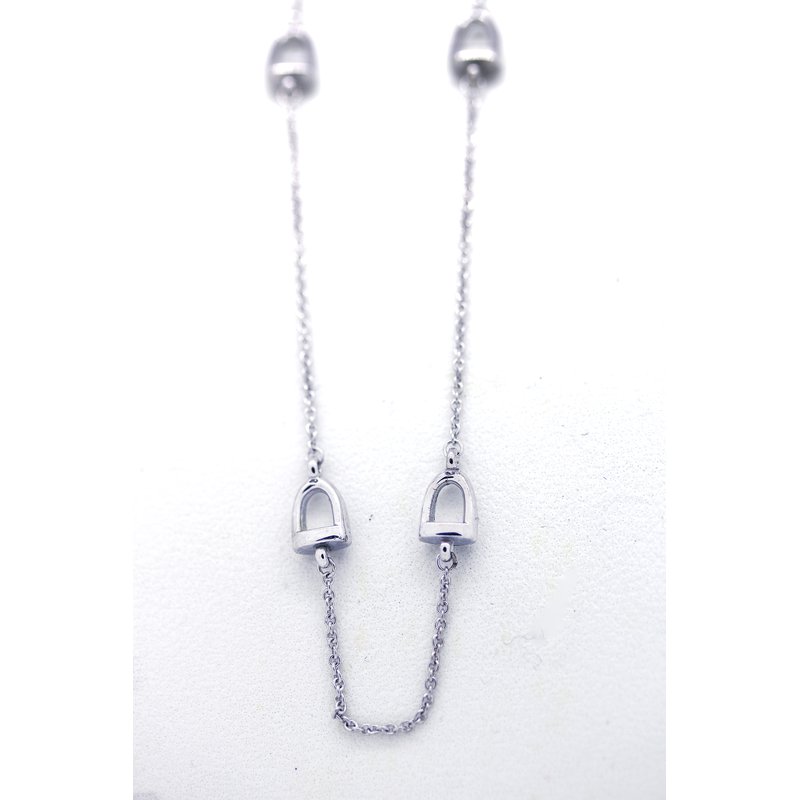 white gold horse necklace