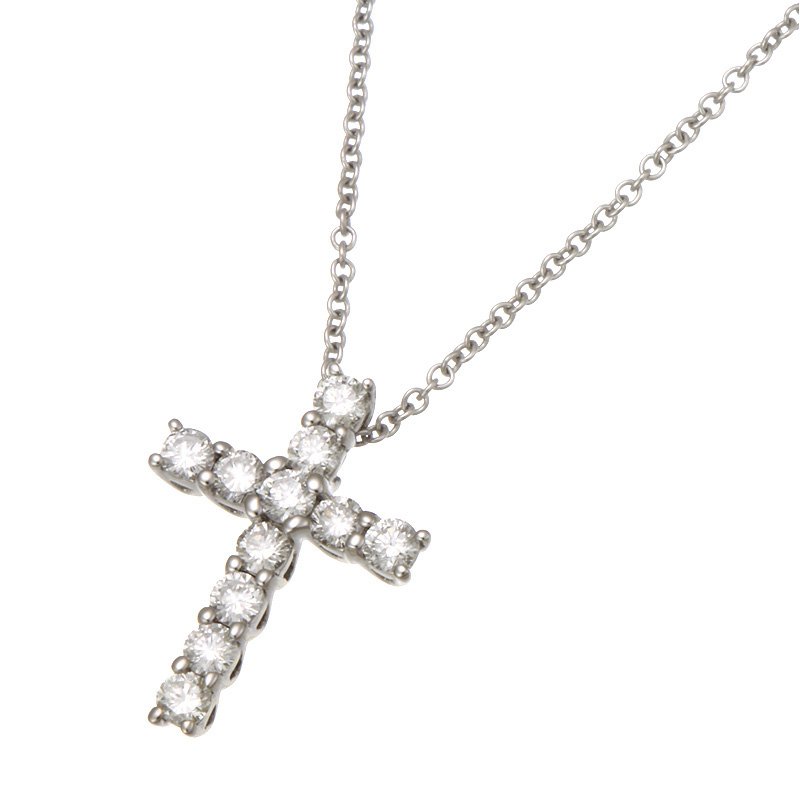 diamond cross in white gold