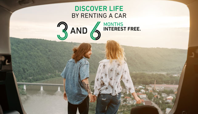 PRent a car for 3 and 6 months interest free